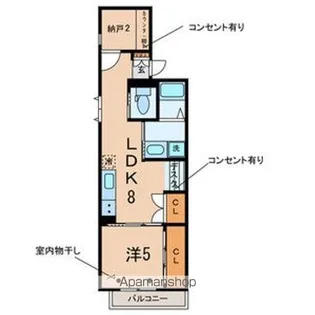 東京都渋谷区幡ヶ谷3丁目【アパート】の間取り