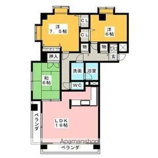 ハーベストヒルズ一社【3階】の間取り