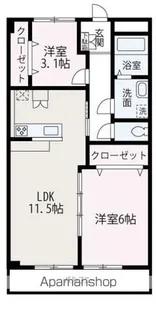 (S)ERMITAGES【310号室】の間取り