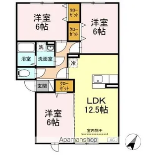 グランモア南佃 A【1階】の間取り