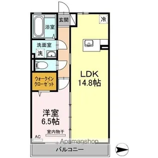 ウィルモア夷山 B棟【B201号室】の間取り