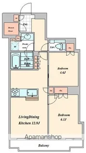 富久クロスコンフォートタワー【31階】の間取り