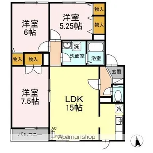 CREW中央 B【1階】の間取り