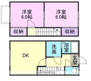 アピネスB棟【5号室】の間取り