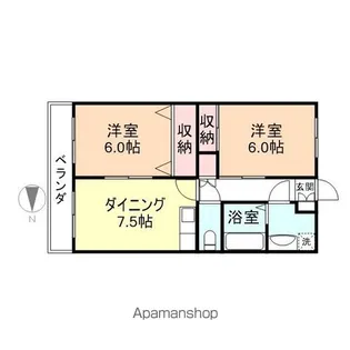コーポ・イースト【102号室】の間取り