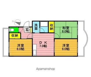旭が丘カサヴェール【1階】の間取り