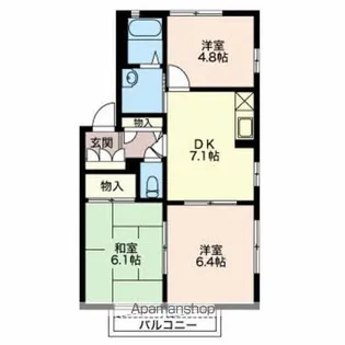 グリーンメゾン鮎沢【B201号室】の間取り