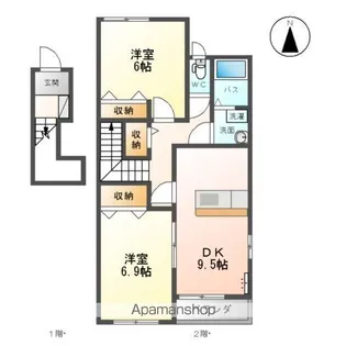 ディアコート美田園Ⅰ【2階】の間取り
