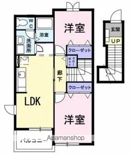 ウリイシパレス【2階】の間取り