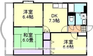 岡山県総社市総社3丁目【マンション】の間取り