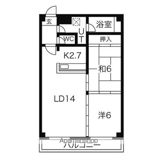 トニカ・ラ・メラ月寒東【206号室】の間取り