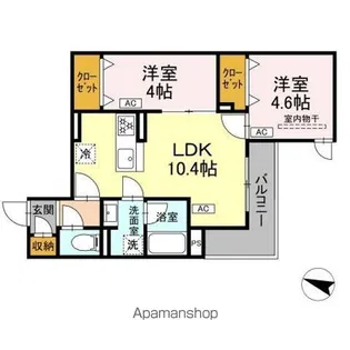 セレスティア中野鷺ノ宮【2階】の間取り