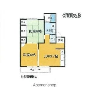 ウイングヒルズB【2階】の間取り