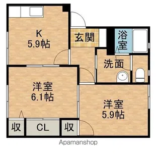 ドミールB【1階】の間取り