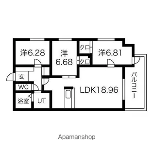 SANSEVIERIA(サンスベリア)714【3階】の間取り