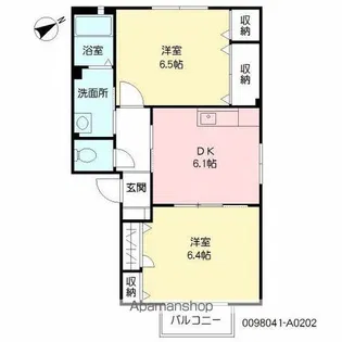 ドミール2004 A棟【2階】の間取り