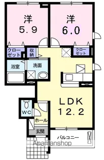 カーサ フェリーチェ【1階】の間取り
