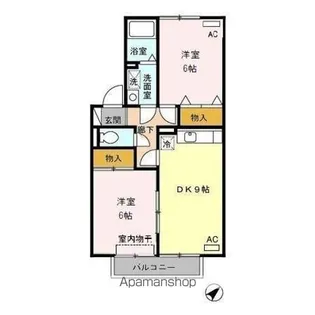 ウィング青山Ⅱ【2階】の間取り