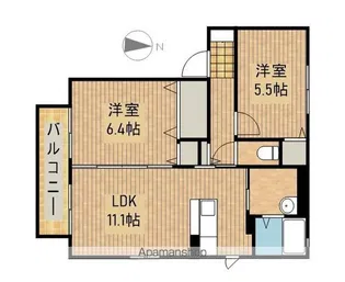 マナティーB【102号室】の間取り