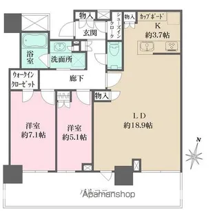 プラウドタワー名古屋栄【806号室】の間取り