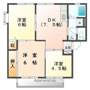 サンビレッジローズA・B・C【1階】の間取り
