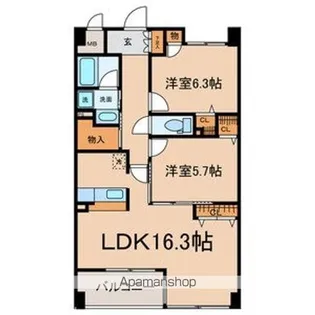 ジュネス城町【303号室号室】の間取り