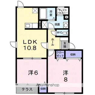 サンフラワーB【1階】の間取り