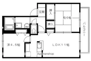 CLAIR嵯峨【201号室】の間取り