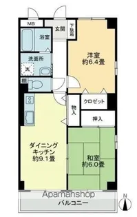 フィネス紅陽【2階】の間取り
