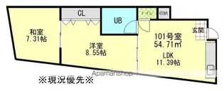 東京都中野区若宮3丁目【アパート】の間取り