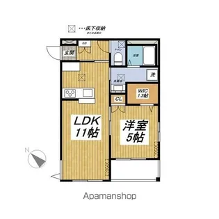シェモワ氷川台【101号室】の間取り