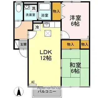 愛媛県伊予市上吾川【アパート】の間取り