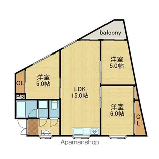 パルミエール新橋【6階】の間取り