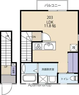 HIDA GOBOC HOUSE KATANO【203号室】の間取り