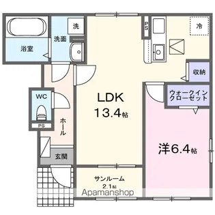 ヒカルサ市原五井【1階】の間取り
