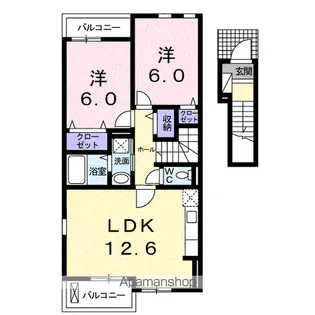 ソレイユ Ⅱ【2階】の間取り