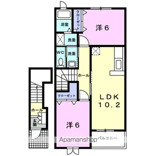 エクセラン・メゾンB【2階】の間取り