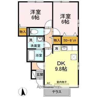 クレオ眉山【103号室】の間取り