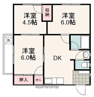 第二やまふじハイツ【301号室】の間取り
