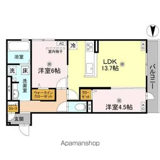 グレース コート 黒土【102号室】の間取り