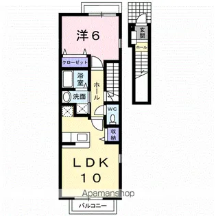 くらぶ あっぷる【2階】の間取り