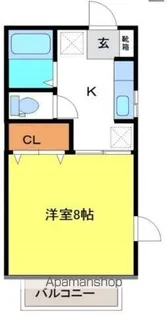 プリムヴェール館向B【1階】の間取り