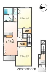 茨城県水戸市元吉田町【アパート】の間取り