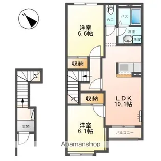 プリオール・Ⅰ【206号室】の間取り