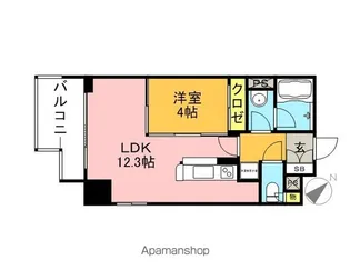 ラクレイス西新【11階】の間取り