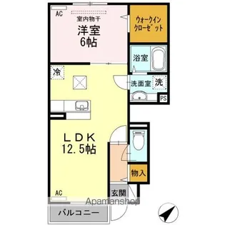 ウエストハナブサ【1階】の間取り