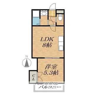 ハイグレースA【3階】の間取り