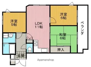 コスモハイツ上野【3階】の間取り