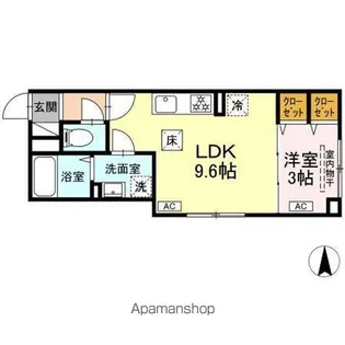 グラナーデ扇Ⅰ C【1階】の間取り