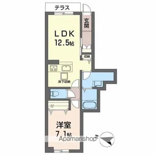 サン ビレッジ【102号室】の間取り